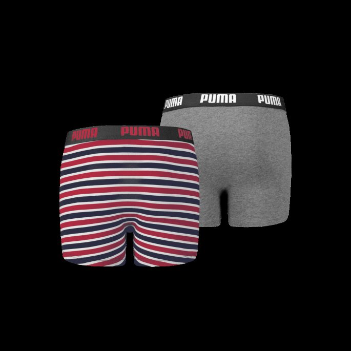 Puma På Tilbud Guttetrykt Stripe Basic Boxer 2 Pakke Bånd Rød
