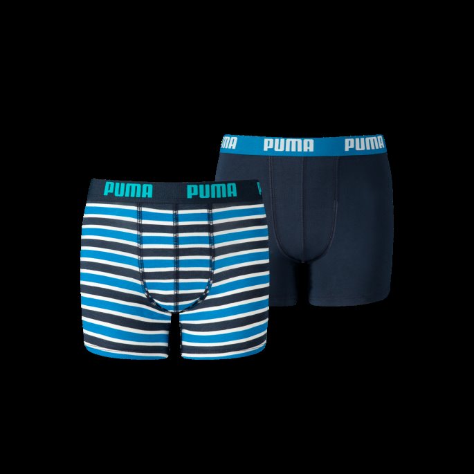 Puma På Tilbud Guttetrykt Stripe Basic Boxer 2 Pack Blå