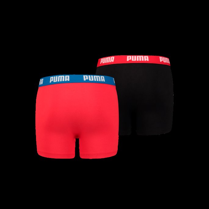 Puma På Tilbud Gutte Basic Boxer 2 Pack Rød-svart