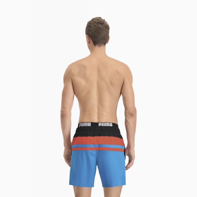 Puma På Tilbud Svømmer Heritage Stripe Menns Mellomlange Shorts Blå Combo