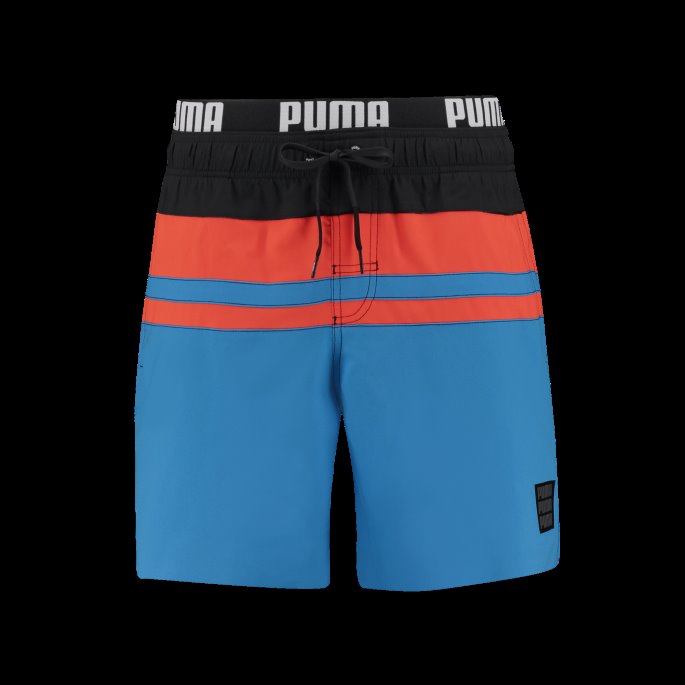 Puma På Tilbud Svømmer Heritage Stripe Menns Mellomlange Shorts Blå Combo