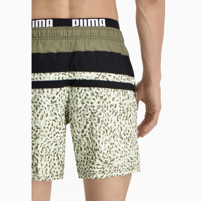 Puma På Tilbud Svømmer Heritage Stripe Menns Mellomlange Shorts Skog