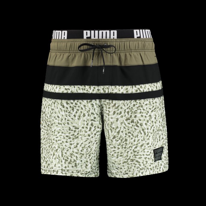 Puma På Tilbud Svømmer Heritage Stripe Menns Mellomlange Shorts Skog