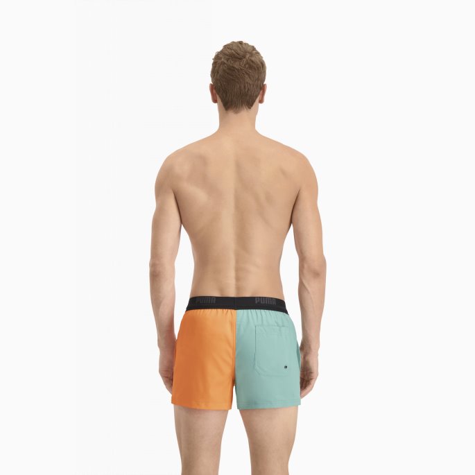 Puma På Tilbud Swim Color Block Badeshorts For Menn Oransje