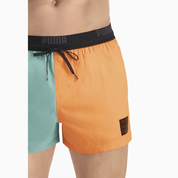 Puma På Tilbud Swim Color Block Badeshorts For Menn Oransje