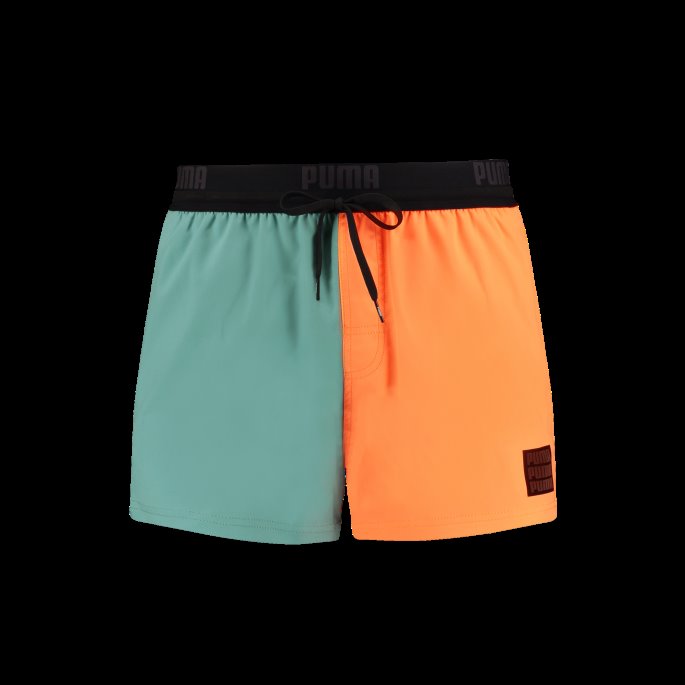 Puma På Tilbud Swim Color Block Badeshorts For Menn Oransje