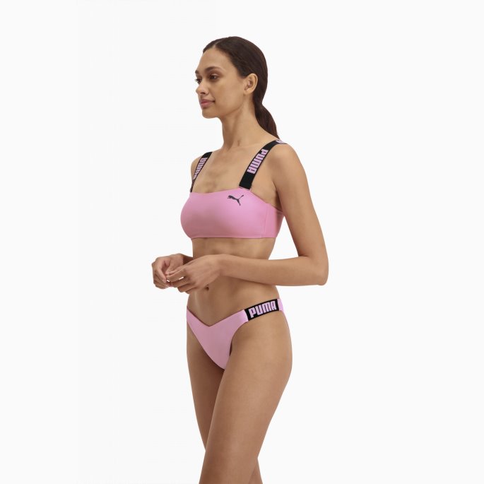 Puma På Tilbud Svømme Dame Bandeau Topp Rosa Glasur