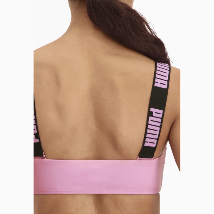Puma På Tilbud Svømme Dame Bandeau Topp Rosa Glasur