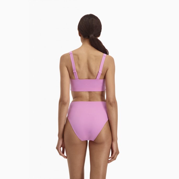 Puma På Tilbud Svømme Høy Midje Bikiniunderdel For Kvinner Rosa Glasur
