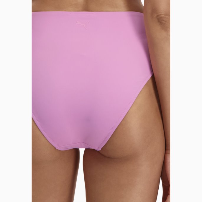Puma På Tilbud Svømme Høy Midje Bikiniunderdel For Kvinner Rosa Glasur