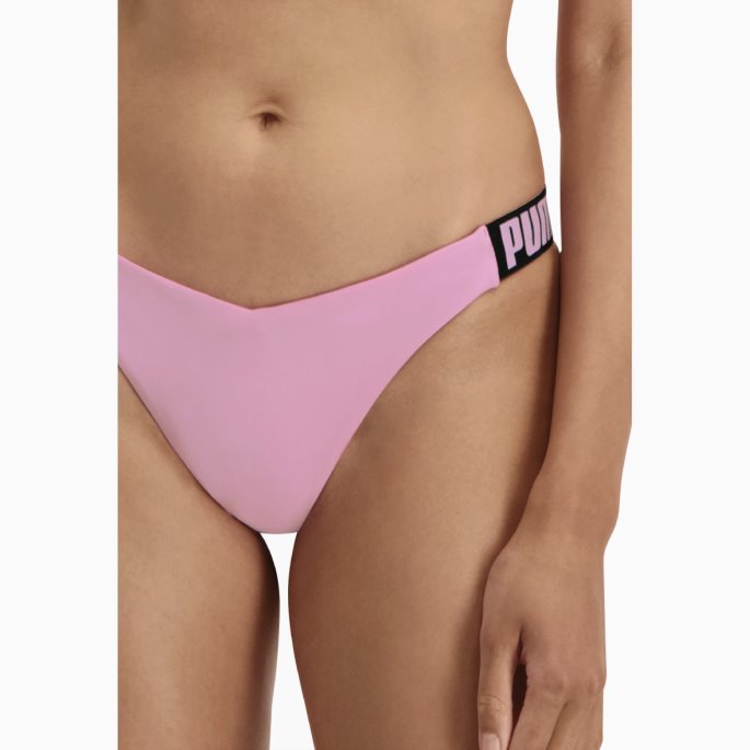 Puma På Tilbud Svømme V-form Dame Brasiliansk Bikini Underdel Rosa Glasur