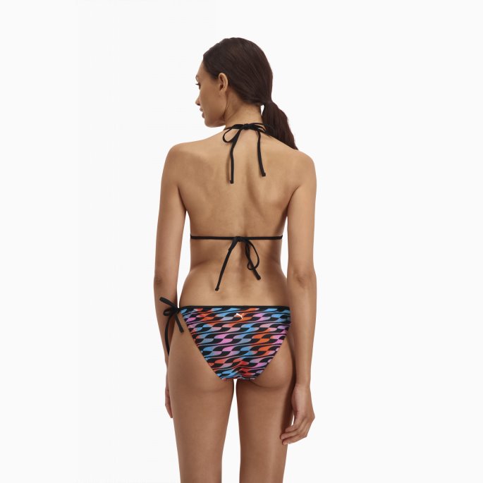 Puma På Tilbud Svømme Formstrip Dame Triangel Bikini Topp Svart Combo