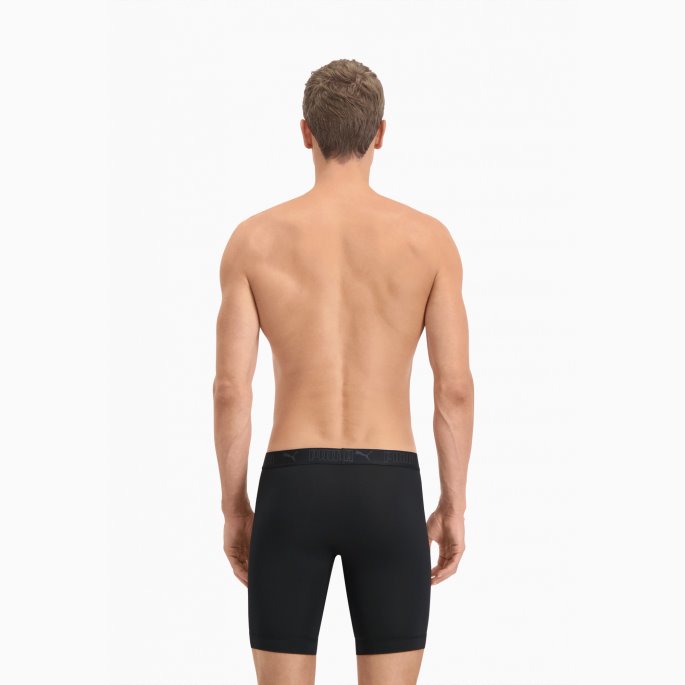Svart Puma På Tilbud Sport Herre Microfiber Lange Boksere 2 Pakke