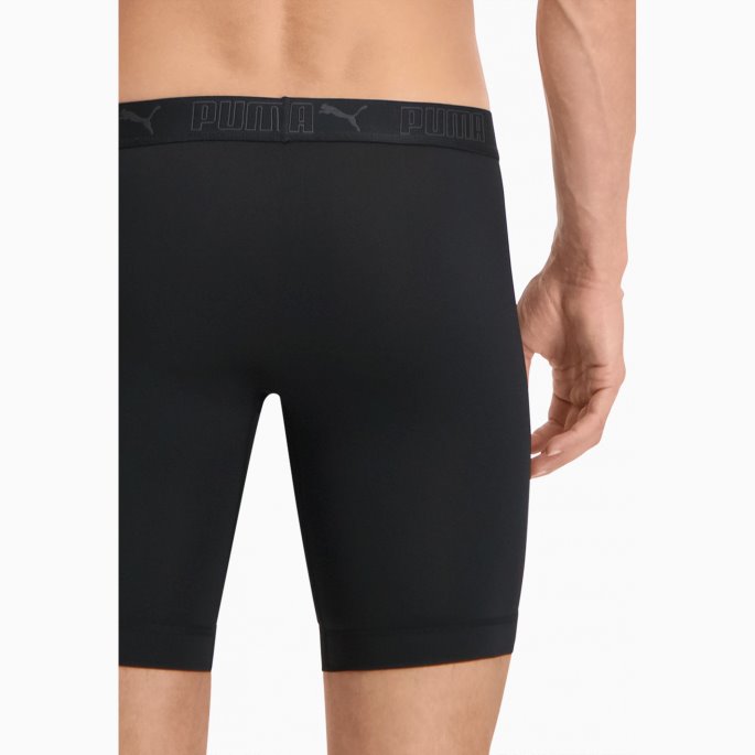 Svart Puma På Tilbud Sport Herre Microfiber Lange Boksere 2 Pakke