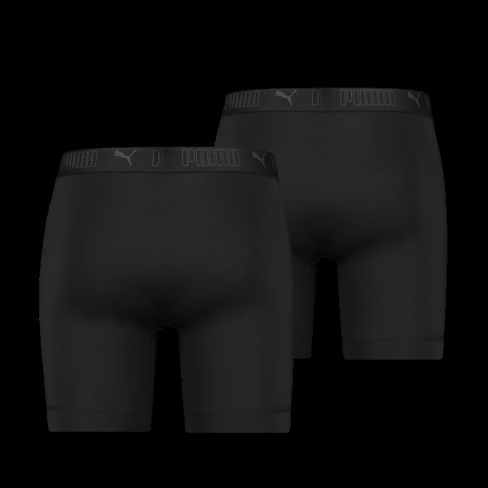 Svart Puma På Tilbud Sport Herre Microfiber Lange Boksere 2 Pakke
