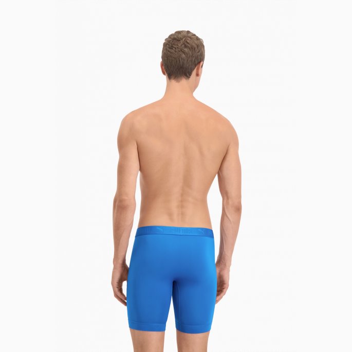 Puma På Tilbud Sport Herre Mikrofiber Lange Boksere 2 Pakke Blå Kombo