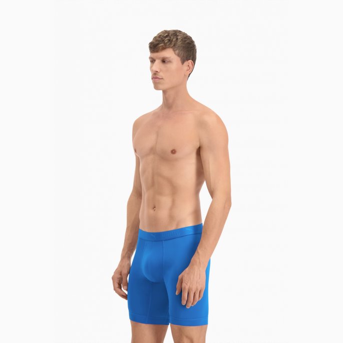 Puma På Tilbud Sport Herre Mikrofiber Lange Boksere 2 Pakke Blå Kombo
