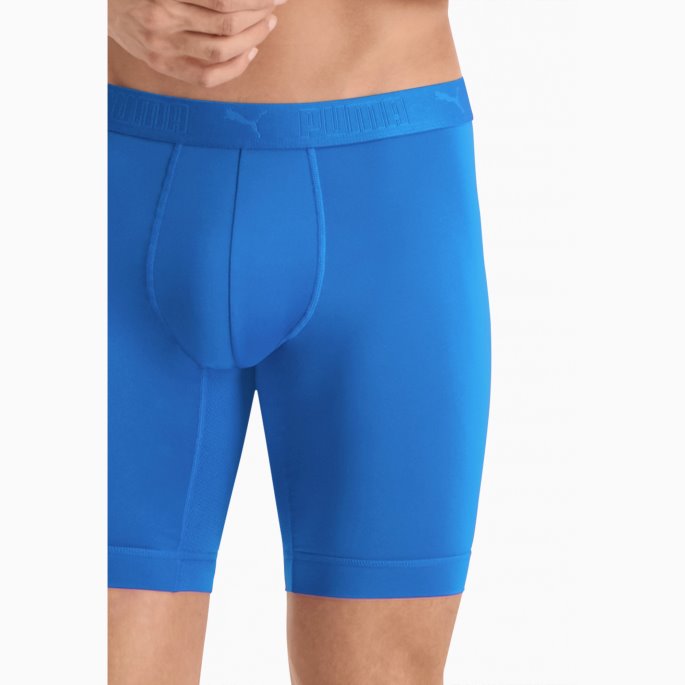 Puma På Tilbud Sport Herre Mikrofiber Lange Boksere 2 Pakke Blå Kombo