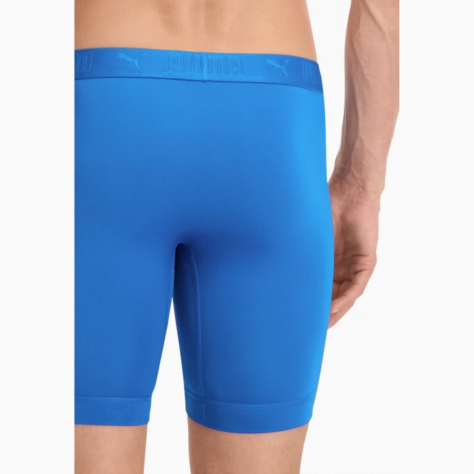 Puma På Tilbud Sport Herre Mikrofiber Lange Boksere 2 Pakke Blå Kombo