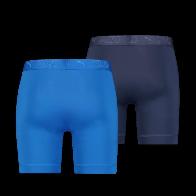Puma På Tilbud Sport Herre Mikrofiber Lange Boksere 2 Pakke Blå Kombo