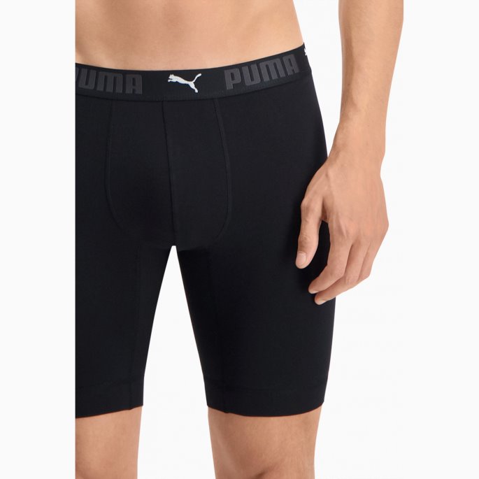 Puma På Tilbud Sport Herre Bomull Lange Boksere 2 Pakke Svart