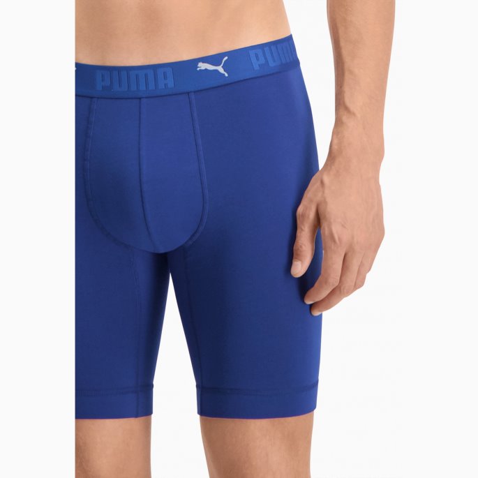 Puma På Tilbud Sport Menns Bomull Lange Boksere 2-pakning Blå Combo