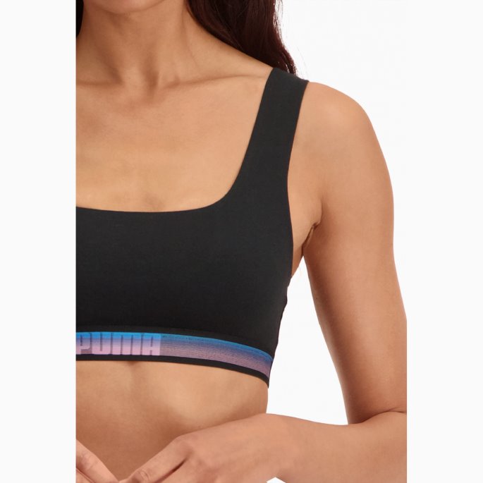 Puma På Tilbud Dame Lysende Scoop Neck Topp 1 Stk Svart Combo