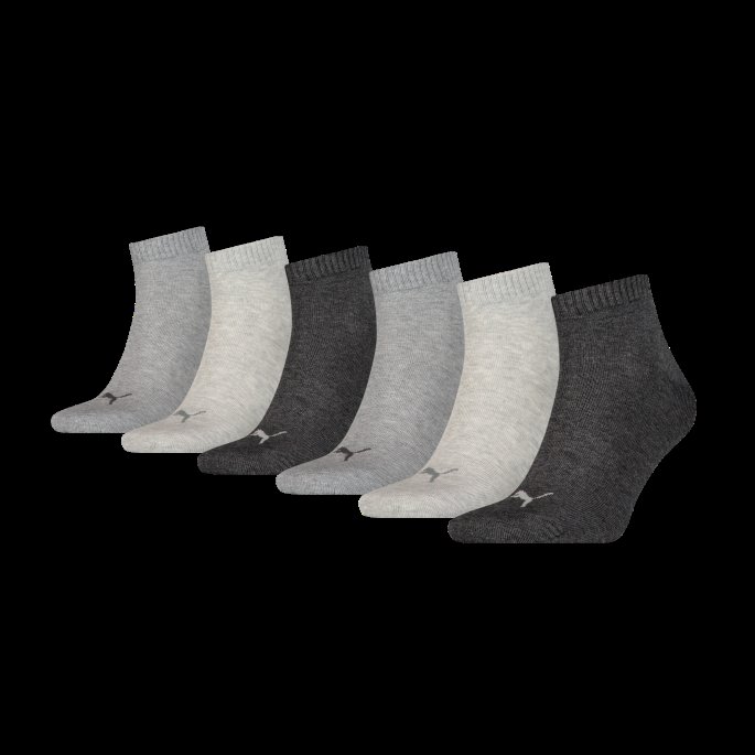 Puma På Tilbud Unisex Quarter Sokker 6 Pack Grå Combo