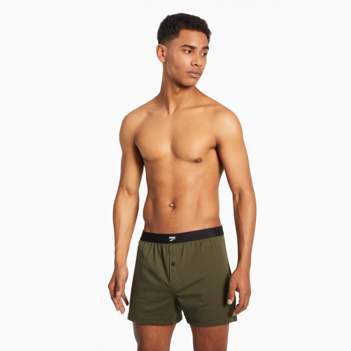 Puma På Tilbud Loose Fit Jersey Boxershorts Herre 2 Pack Skog