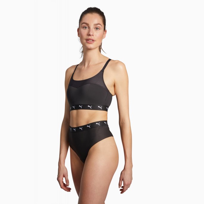 Puma På Tilbud Polstret Sporty Topp Dame Svart